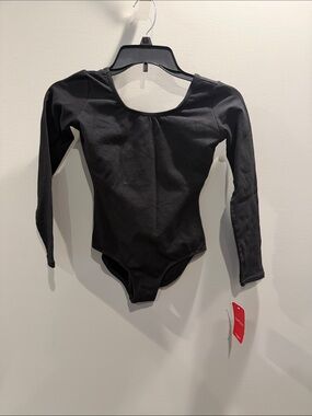 Capezio Black Long-Sleeve Kids Leotard